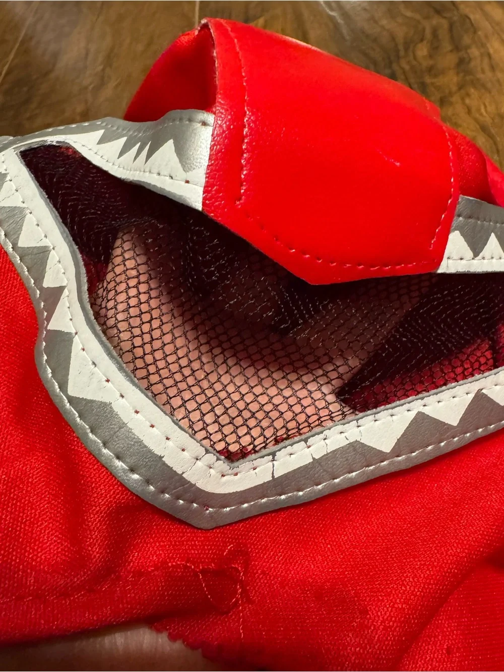 Vintage Mighty Morphin Power Rangers Mask Cape HOOD red ranger 90'S